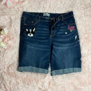 Jordache Size 18 Child Jean/Shorts with Puppy and “Lol” sign